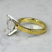 2.50 CT Emerald Cut Lab Grown Diamond Engagement Ring Mapple Gems